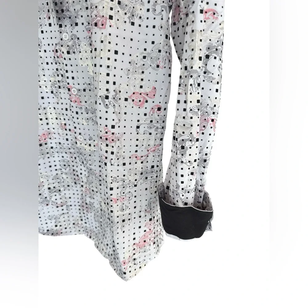 Albertini Luxury Metallic Print Dress Shirt NWT Men - Picture 4 of 10